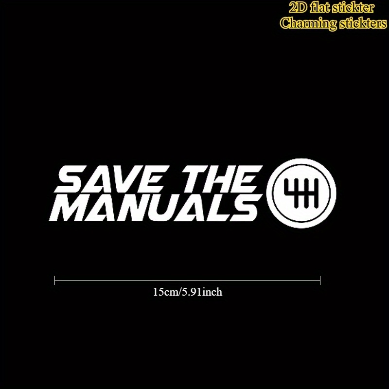 1Pc Save The Manuals Gear Viny - đánh giá và giá Motorcycle Gear White