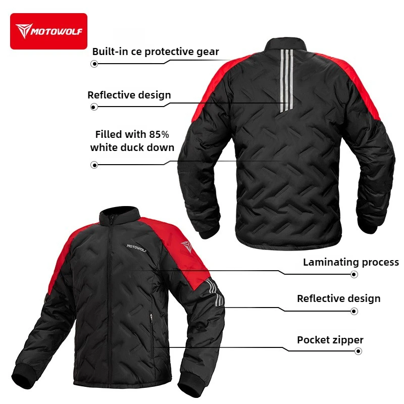 Motorcycle Down Jacket Winter  - đánh giá và giá Motorcycle Gear White