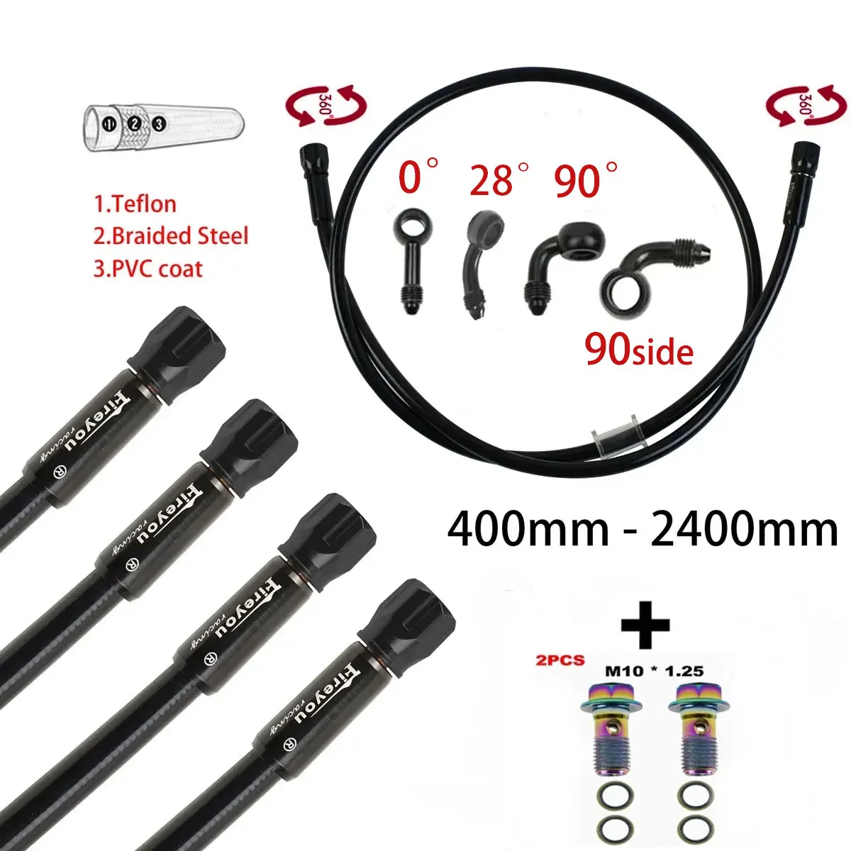 AN3 Braided Brake Hose Motorcy - đánh giá và giá Gear Clutch Motorcycle