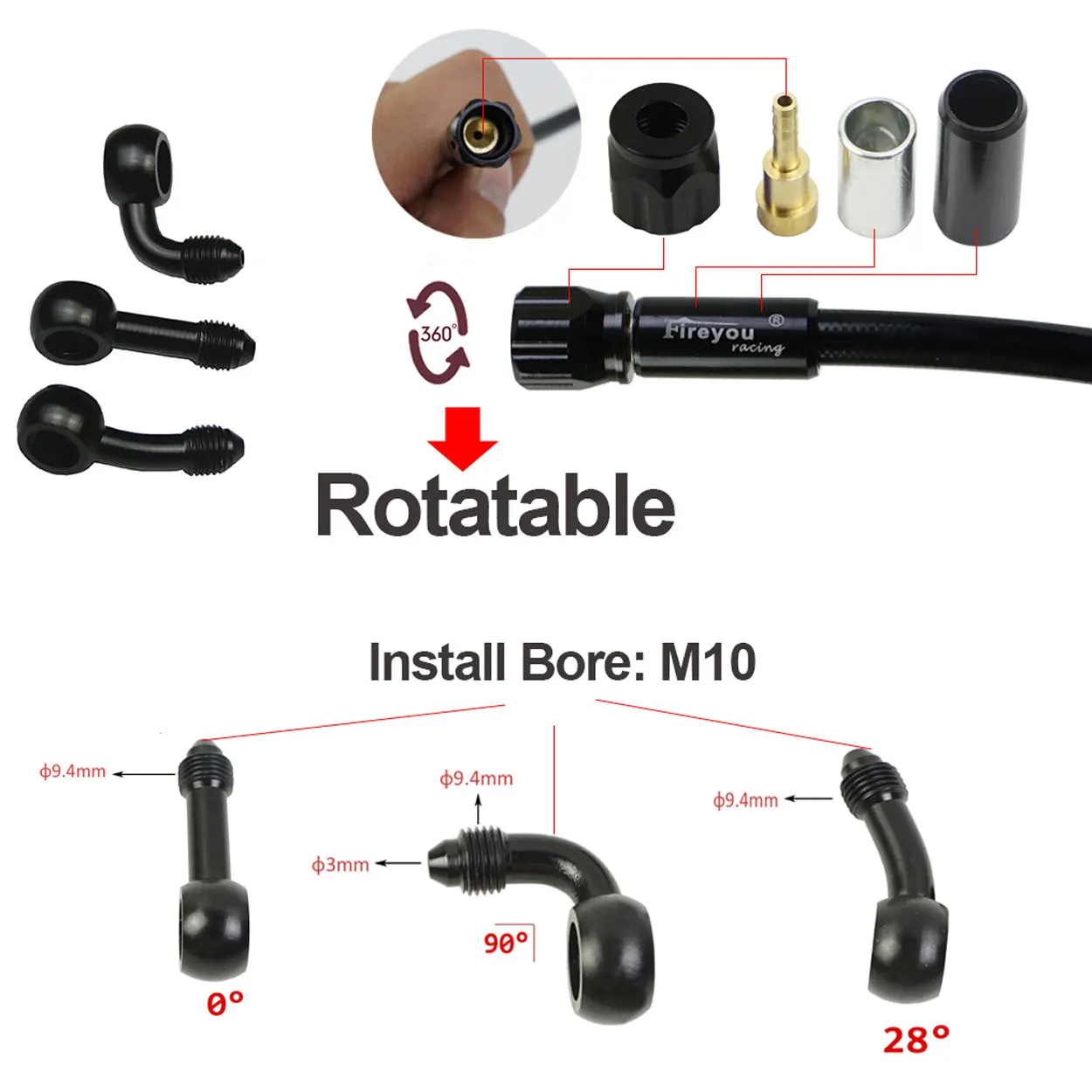 AN3 Braided Brake Hose Motorcy - đánh giá và giá Gear Clutch Motorcycle